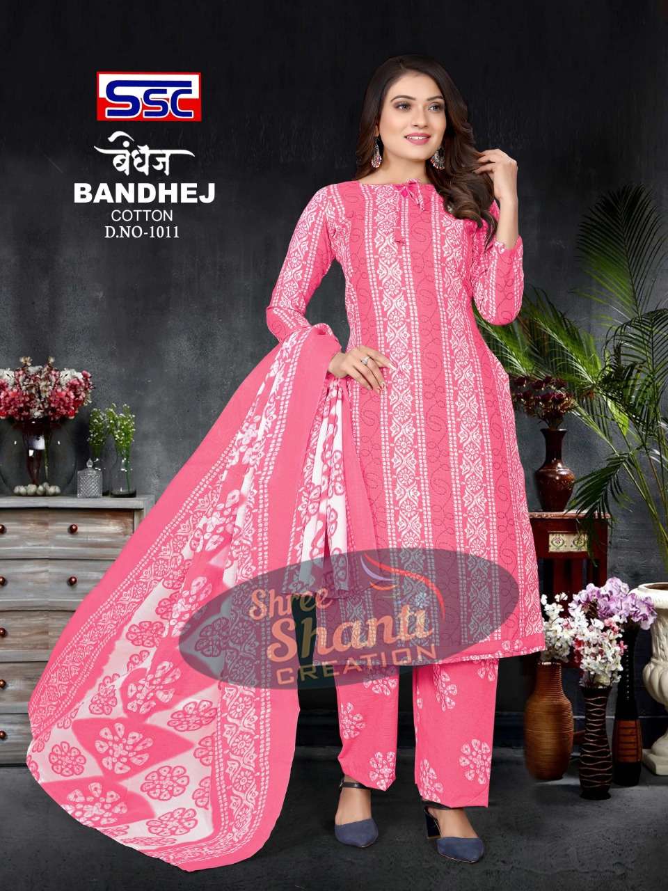 BANDHEJ BY SHREE SHANTI CREATION 1001 TO 1012 SERIES BEAUTIFUL SUITS COLORFUL STYLISH FANCY CASUAL WEAR & ETHNIC WEAR HEAVY COTTON PRINT DRESSES AT WHOLESALE PRICE
