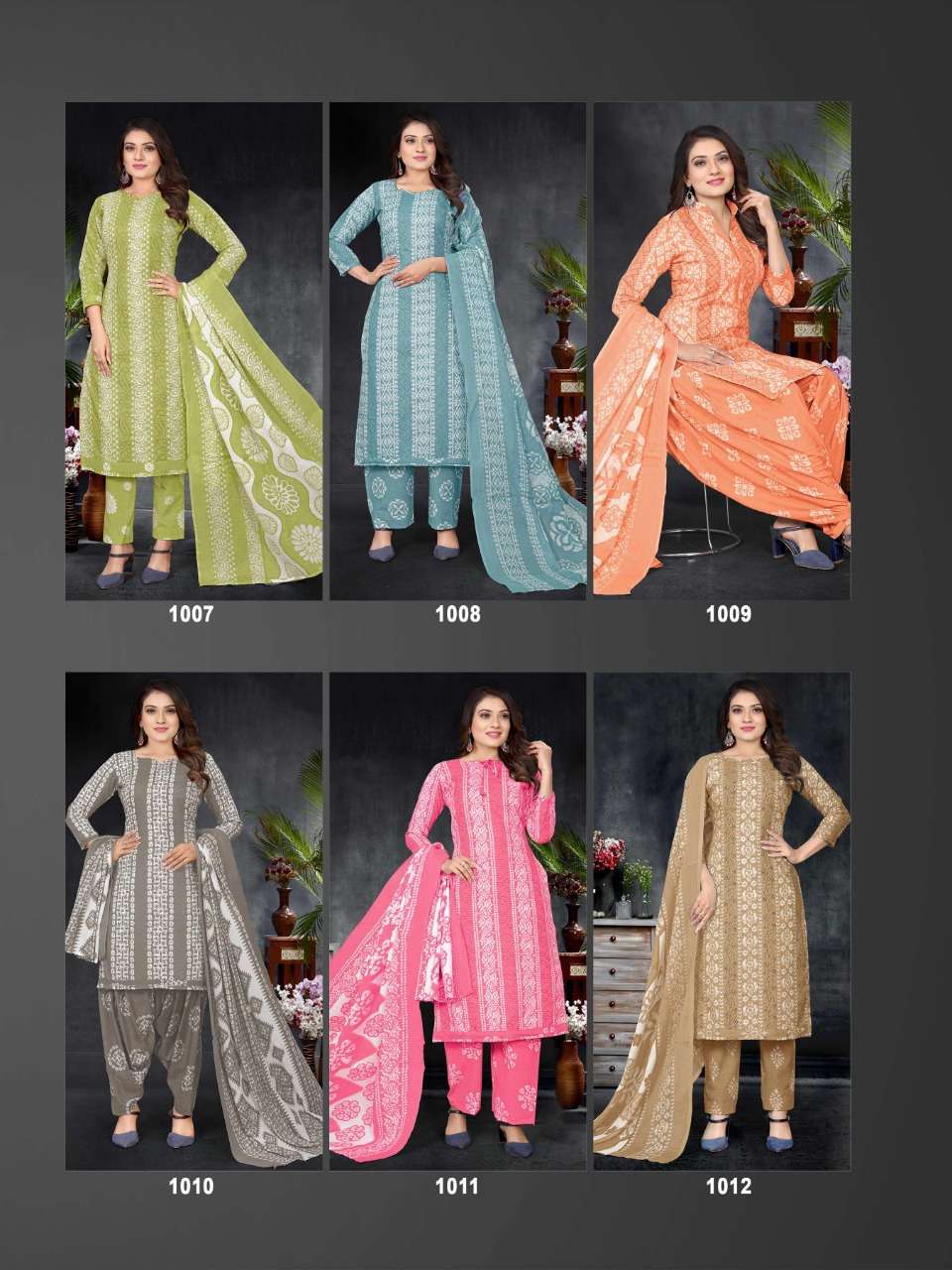 BANDHEJ BY SHREE SHANTI CREATION 1001 TO 1012 SERIES BEAUTIFUL SUITS COLORFUL STYLISH FANCY CASUAL WEAR & ETHNIC WEAR HEAVY COTTON PRINT DRESSES AT WHOLESALE PRICE