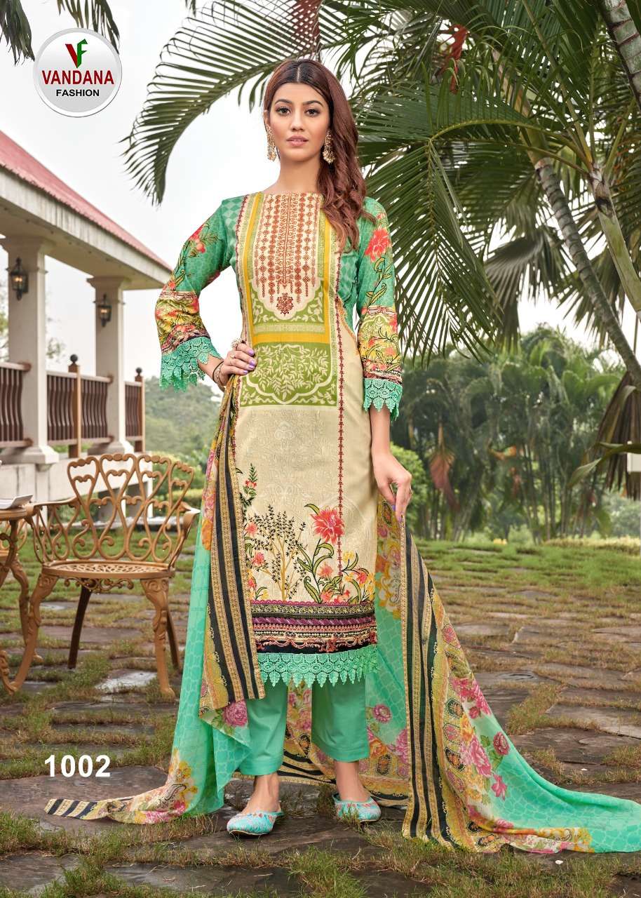 MUMTAZ BY VANDANA 1001 TO 1010 SERIES BEAUTIFUL SUITS COLORFUL STYLISH FANCY CASUAL WEAR & ETHNIC WEAR PURE COTTON PRINT DRESSES AT WHOLESALE PRICE