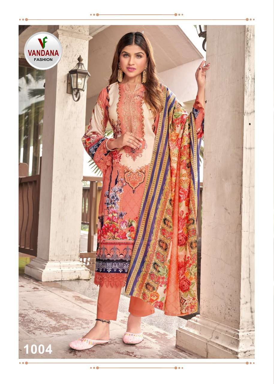 MUMTAZ BY VANDANA 1001 TO 1010 SERIES BEAUTIFUL SUITS COLORFUL STYLISH FANCY CASUAL WEAR & ETHNIC WEAR PURE COTTON PRINT DRESSES AT WHOLESALE PRICE
