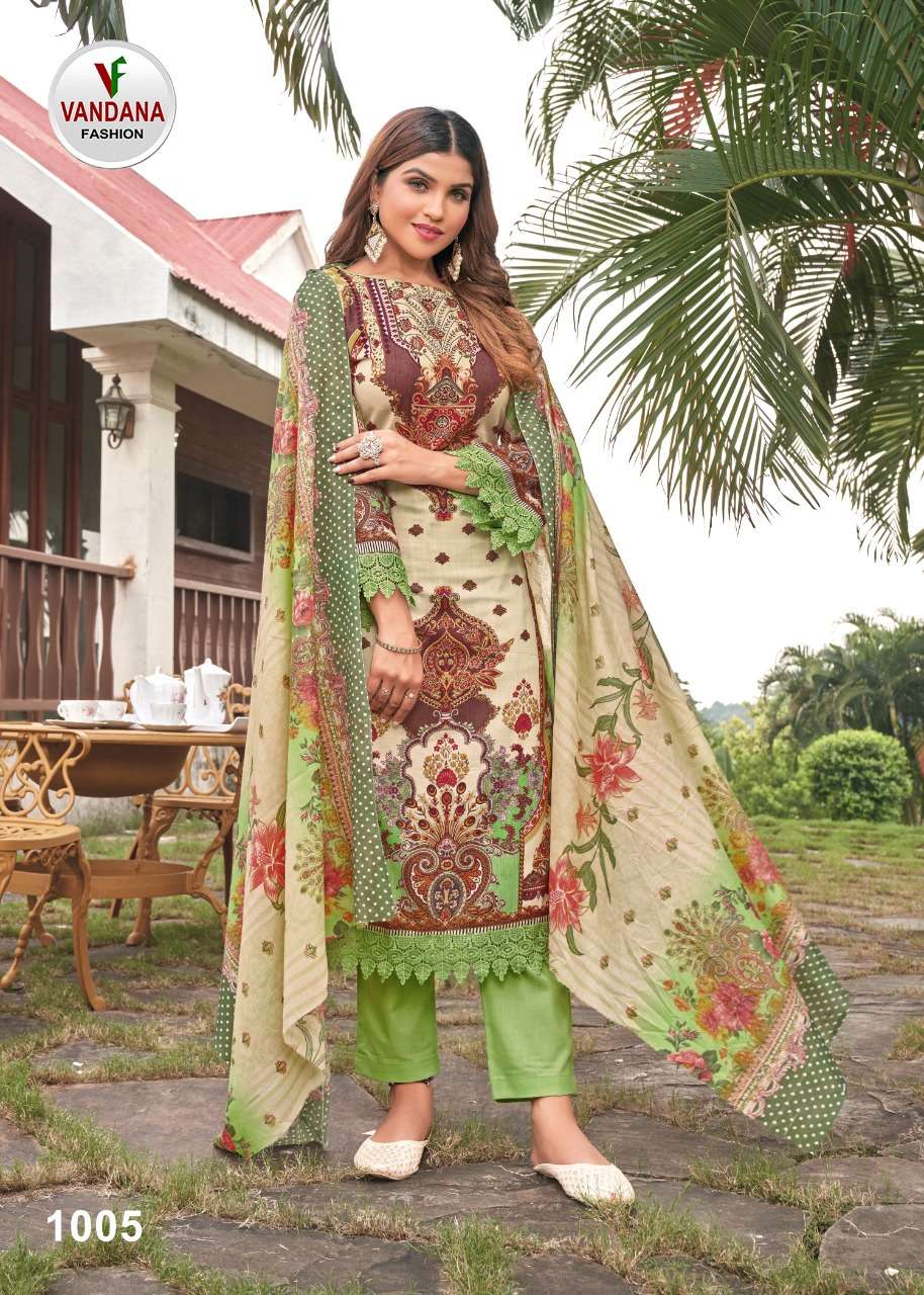 MUMTAZ BY VANDANA 1001 TO 1010 SERIES BEAUTIFUL SUITS COLORFUL STYLISH FANCY CASUAL WEAR & ETHNIC WEAR PURE COTTON PRINT DRESSES AT WHOLESALE PRICE