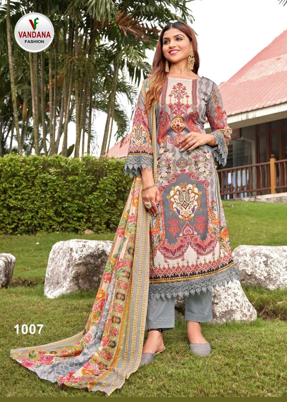 MUMTAZ BY VANDANA 1001 TO 1010 SERIES BEAUTIFUL SUITS COLORFUL STYLISH FANCY CASUAL WEAR & ETHNIC WEAR PURE COTTON PRINT DRESSES AT WHOLESALE PRICE