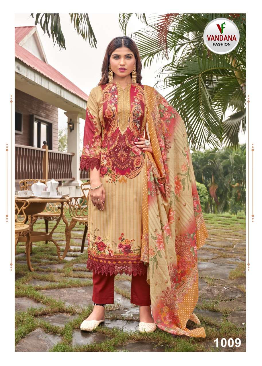 MUMTAZ BY VANDANA 1001 TO 1010 SERIES BEAUTIFUL SUITS COLORFUL STYLISH FANCY CASUAL WEAR & ETHNIC WEAR PURE COTTON PRINT DRESSES AT WHOLESALE PRICE