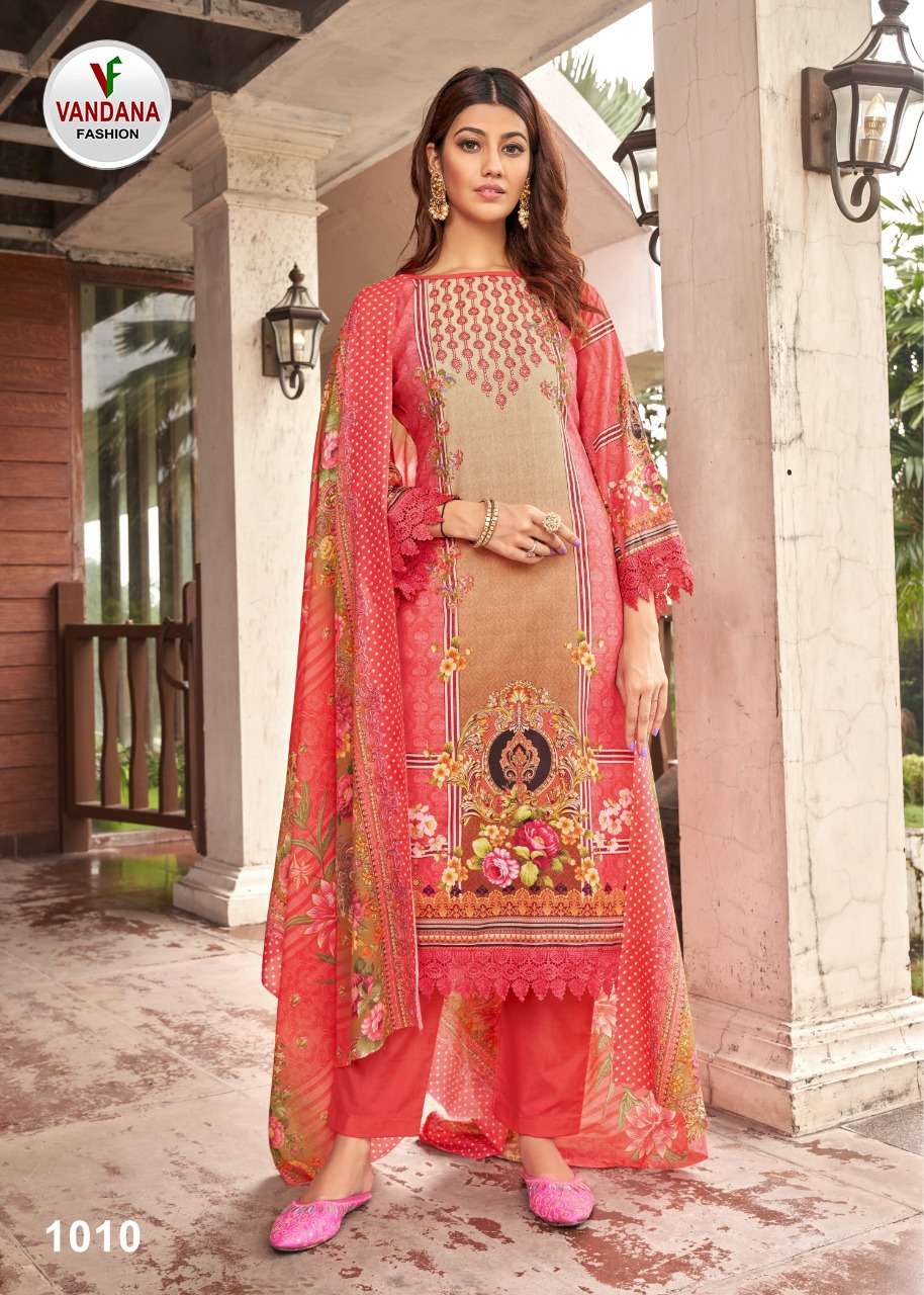 MUMTAZ BY VANDANA 1001 TO 1010 SERIES BEAUTIFUL SUITS COLORFUL STYLISH FANCY CASUAL WEAR & ETHNIC WEAR PURE COTTON PRINT DRESSES AT WHOLESALE PRICE