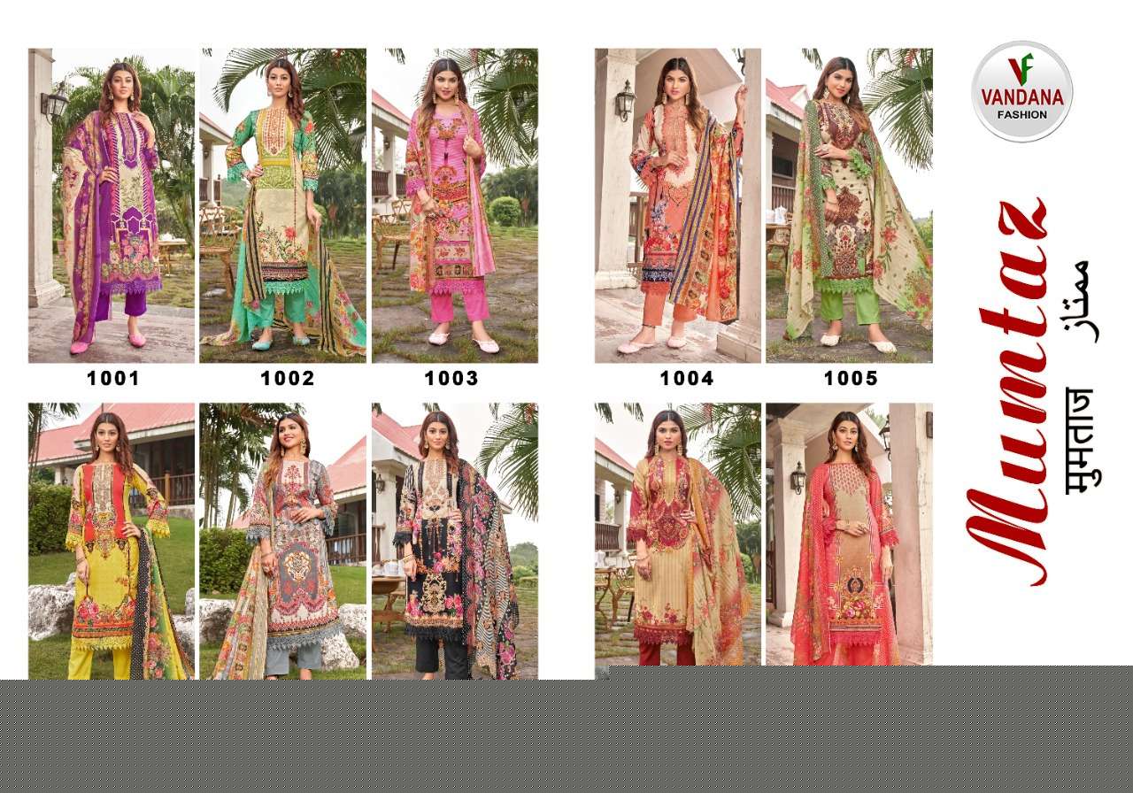MUMTAZ BY VANDANA 1001 TO 1010 SERIES BEAUTIFUL SUITS COLORFUL STYLISH FANCY CASUAL WEAR & ETHNIC WEAR PURE COTTON PRINT DRESSES AT WHOLESALE PRICE