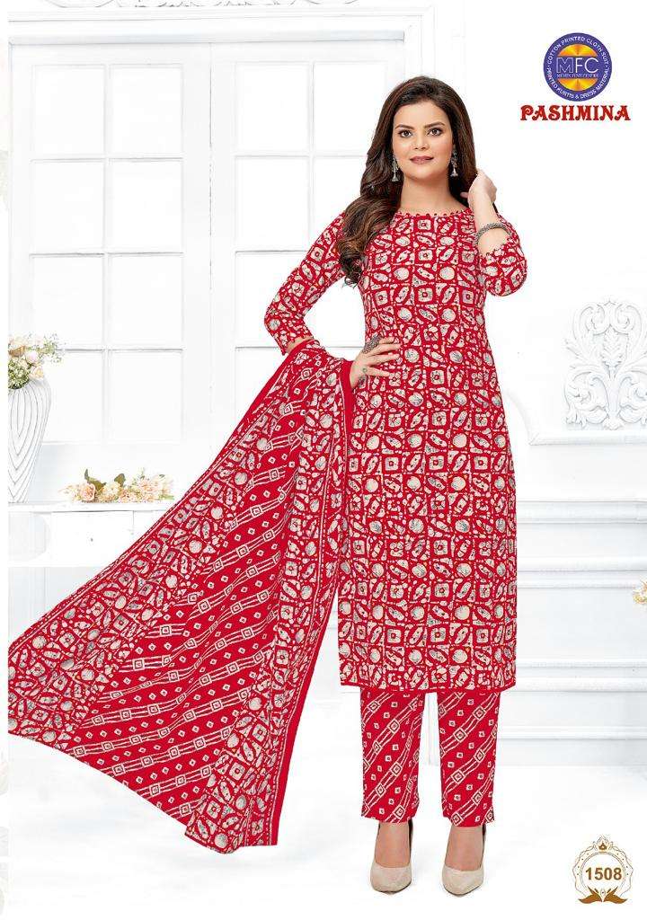 PASHMINA VOL-15 BY MFC 1501 TO 1512 SERIES BEAUTIFUL SUITS COLORFUL STYLISH FANCY CASUAL WEAR & ETHNIC WEAR HEAVY COTTON PRINT DRESSES AT WHOLESALE PRICE