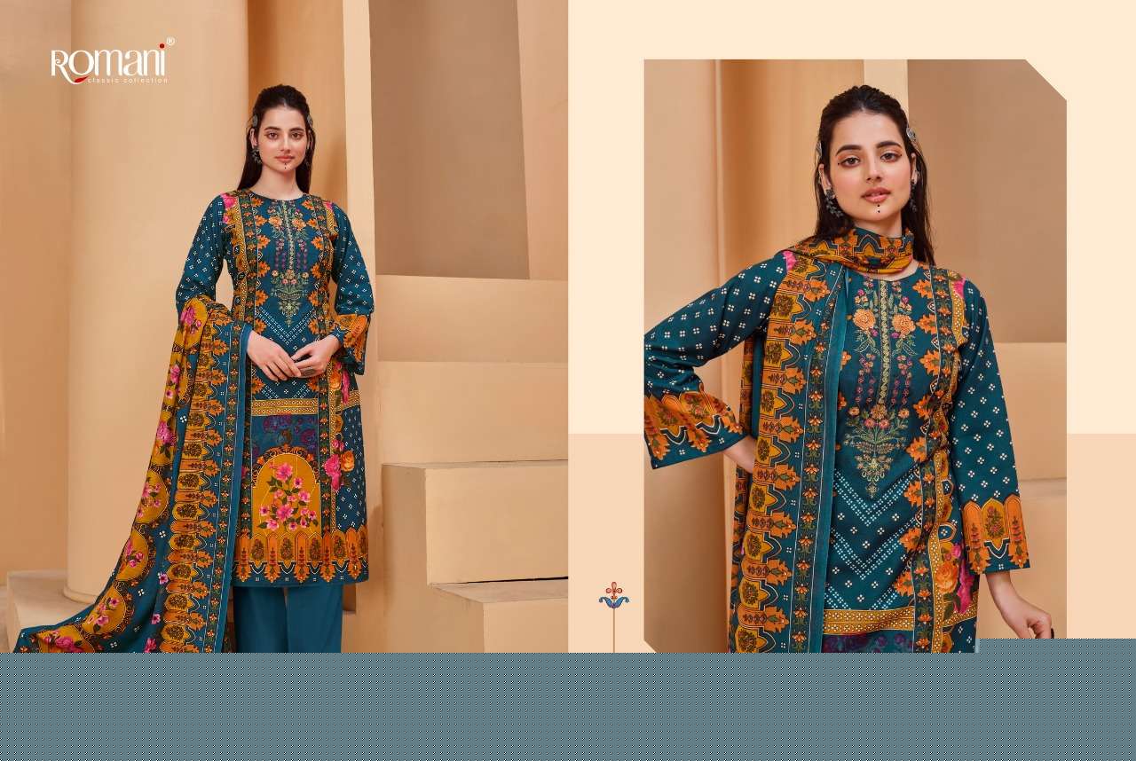 MAREENA VOL-8 BY ROMANI 1071-001 TO 1071-010 SERIES SUITS BEAUTIFUL FANCY COLORFUL STYLISH PARTY WEAR & OCCASIONAL WEAR SOFT COTTON PRINT DRESSES AT WHOLESALE PRICE