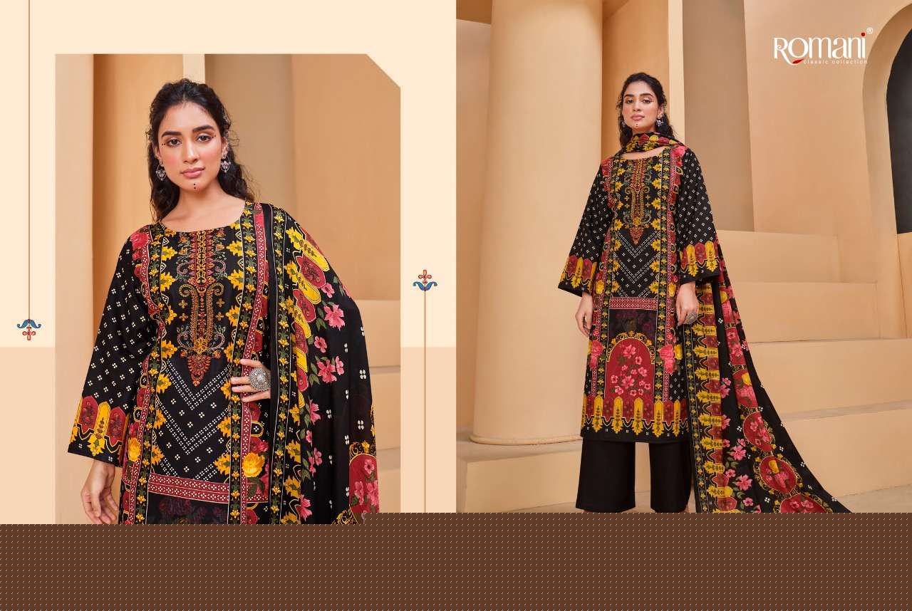 MAREENA VOL-8 BY ROMANI 1071-001 TO 1071-010 SERIES SUITS BEAUTIFUL FANCY COLORFUL STYLISH PARTY WEAR & OCCASIONAL WEAR SOFT COTTON PRINT DRESSES AT WHOLESALE PRICE