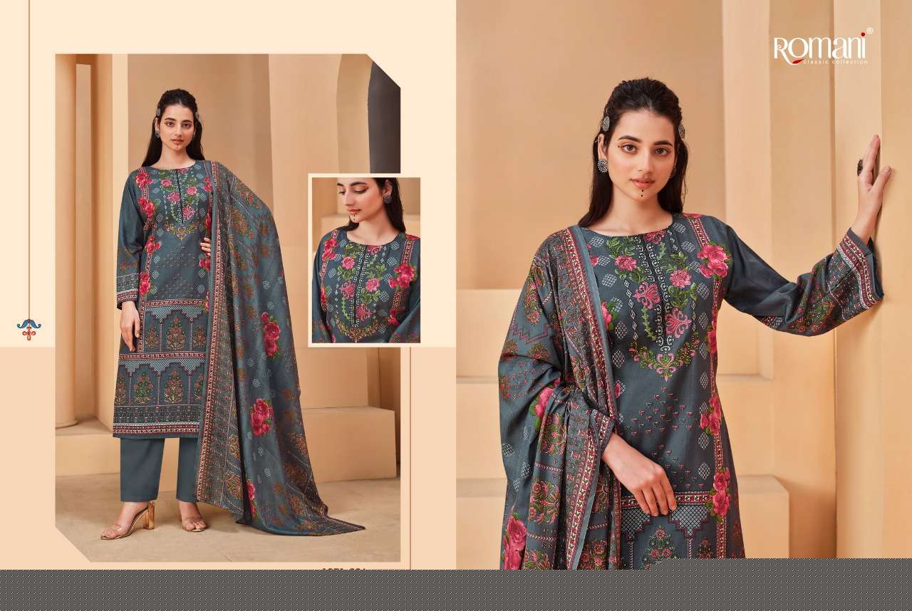 MAREENA VOL-8 BY ROMANI 1071-001 TO 1071-010 SERIES SUITS BEAUTIFUL FANCY COLORFUL STYLISH PARTY WEAR & OCCASIONAL WEAR SOFT COTTON PRINT DRESSES AT WHOLESALE PRICE