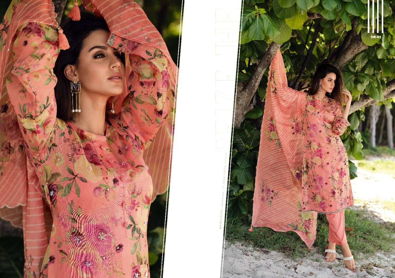 ORCHID BY VARSHA 01 TO 06 SERIES BEAUTIFUL SUITS COLORFUL STYLISH FANCY CASUAL WEAR & ETHNIC WEAR VISCOSE ORGANZA PRINT DRESSES AT WHOLESALE PRICE