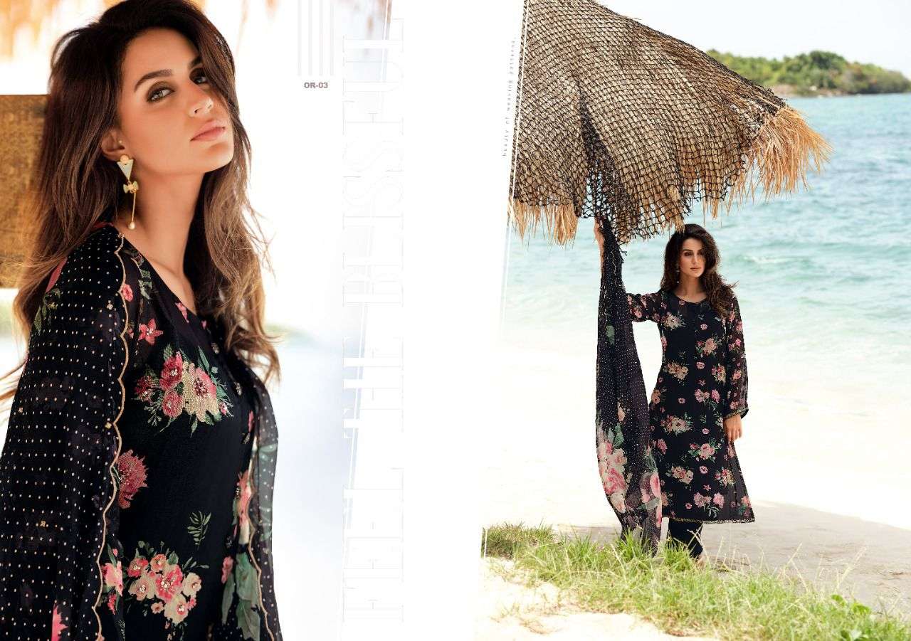 ORCHID BY VARSHA 01 TO 06 SERIES BEAUTIFUL SUITS COLORFUL STYLISH FANCY CASUAL WEAR & ETHNIC WEAR VISCOSE ORGANZA PRINT DRESSES AT WHOLESALE PRICE
