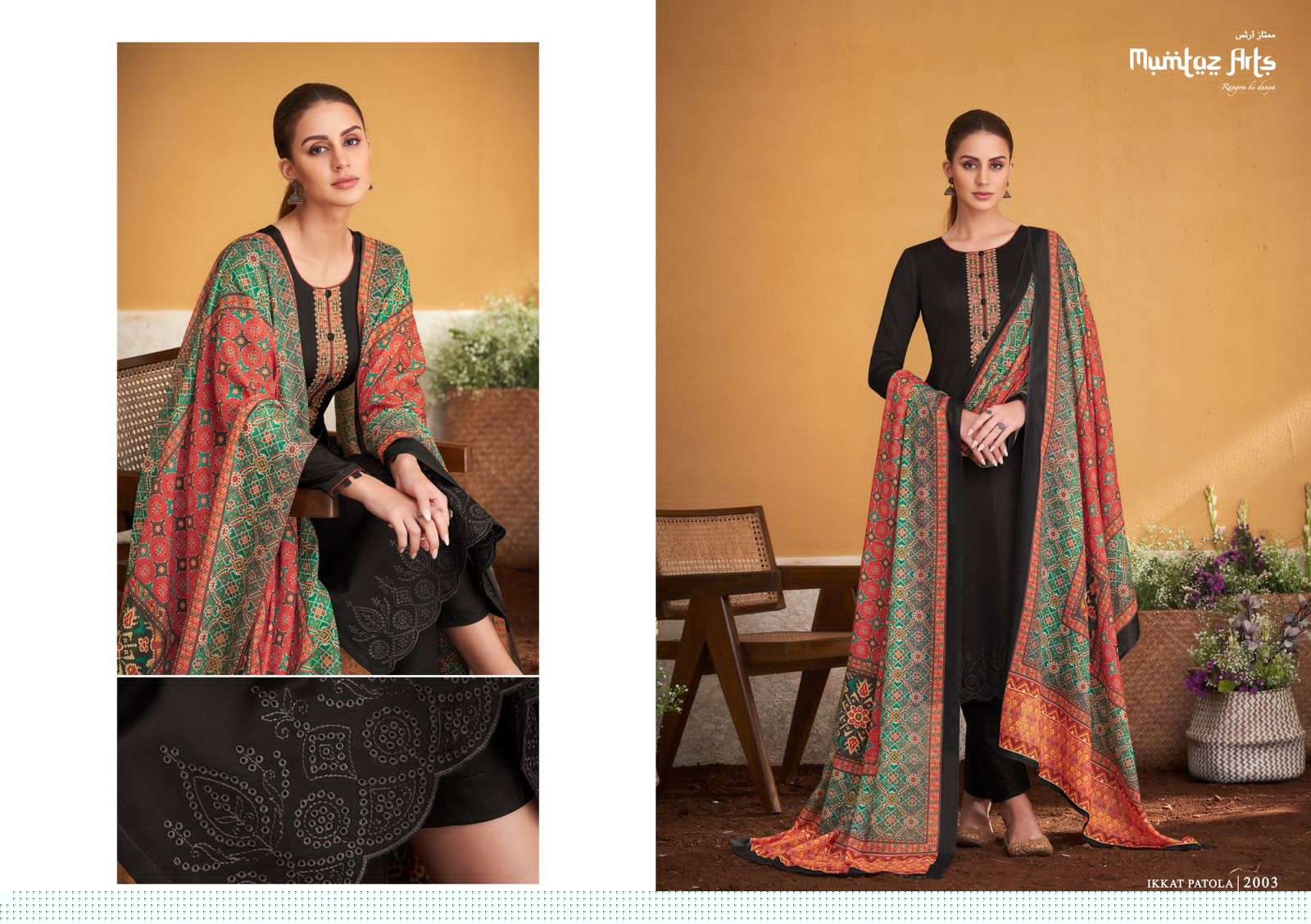 Ikkat Patola Vol-2 By Mumtaz Arts 2001 To 2007 Series Designer Festive Suits Collection Beautiful Stylish Fancy Colorful Party Wear & Occasional Wear Pure Jam Satin Embroidered Dresses At Wholesale Price