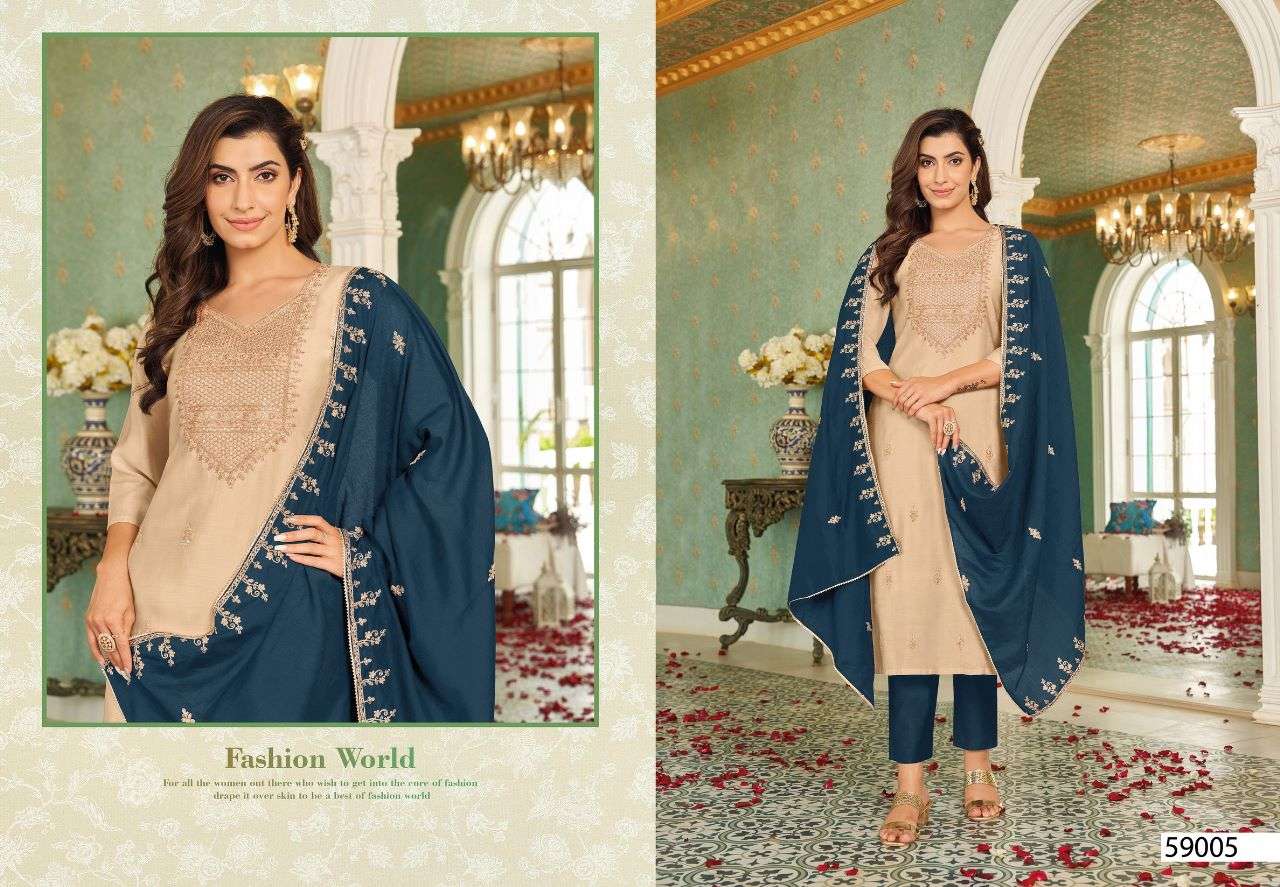 MIRAKI BY ARTIO 59001 TO 59006 SERIES BEAUTIFUL FESTIVE SUITS COLORFUL STYLISH FANCY CASUAL WEAR & ETHNIC WEAR SILK WITH WORK DRESSES AT WHOLESALE PRICE