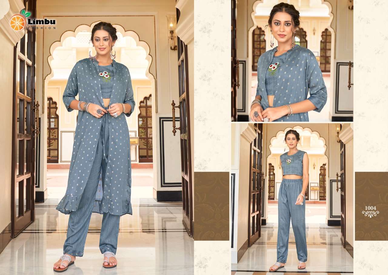 SARAG BY LIMBU FASHION 1001 TO 1005 SERIES BEAUTIFUL STYLISH FANCY COLORFUL CASUAL WEAR & ETHNIC WEAR DYBLE TOPS WITH BOTTOM AT WHOLESALE PRICE