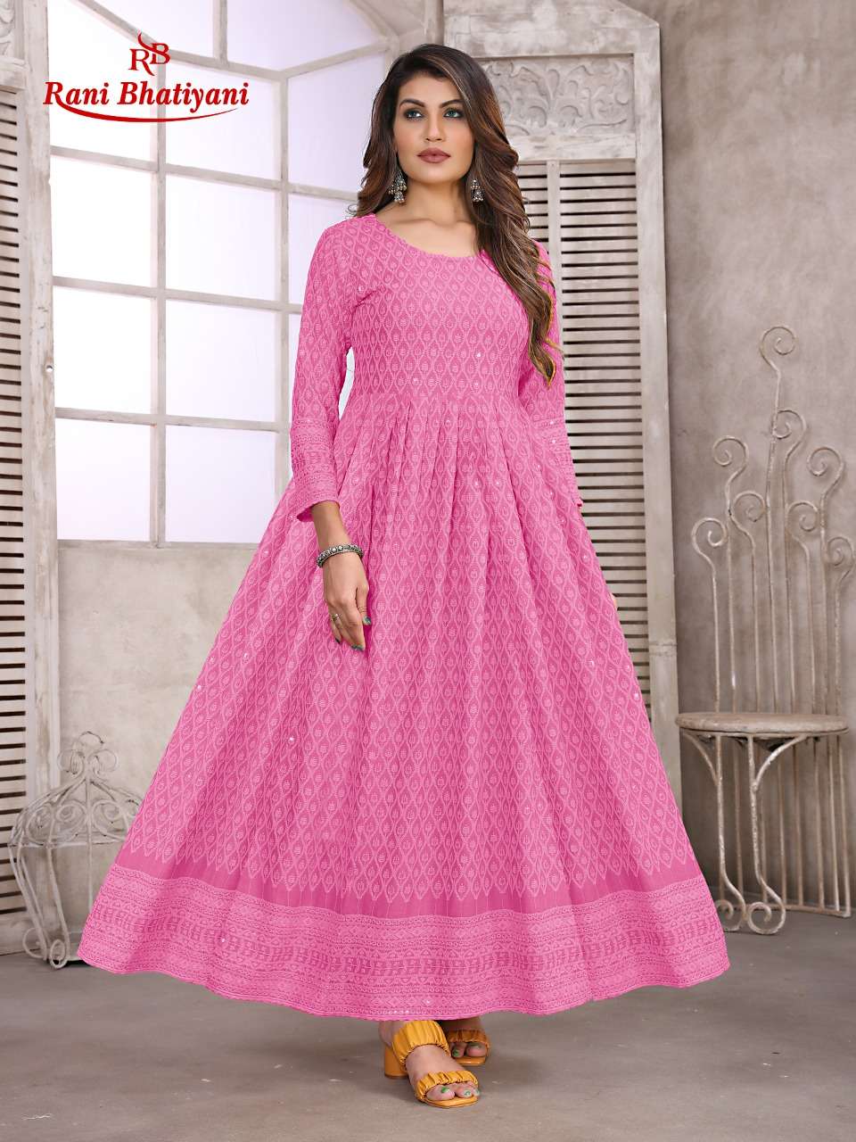 COLLAGE GIRL BY RANI BHATIYANI 01 TO 08 SERIES BEAUTIFUL STYLISH FANCY COLORFUL CASUAL WEAR & ETHNIC WEAR PURE RAYON GOWNS AT WHOLESALE PRICE