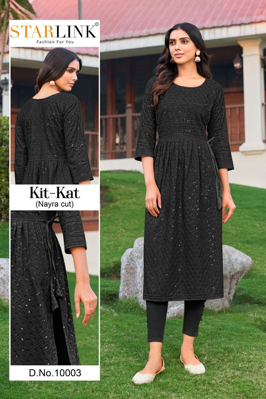 KIT KAT BY STARLINK 10001 TO 10024 SERIES DESIGNER STYLISH FANCY COLORFUL BEAUTIFUL PARTY WEAR & ETHNIC WEAR COLLECTION RAYON KURTIS AT WHOLESALE PRICE