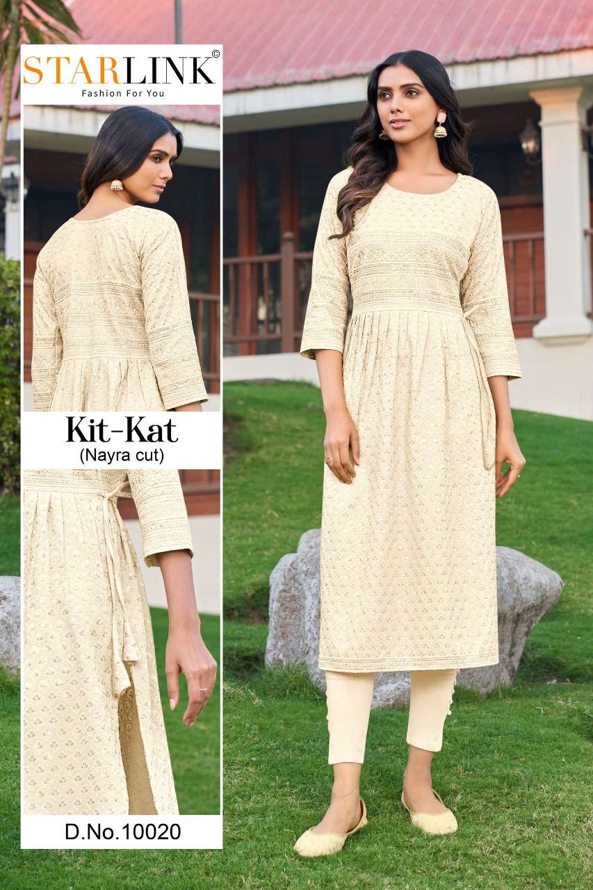 KIT KAT BY STARLINK 10001 TO 10024 SERIES DESIGNER STYLISH FANCY COLORFUL BEAUTIFUL PARTY WEAR & ETHNIC WEAR COLLECTION RAYON KURTIS AT WHOLESALE PRICE