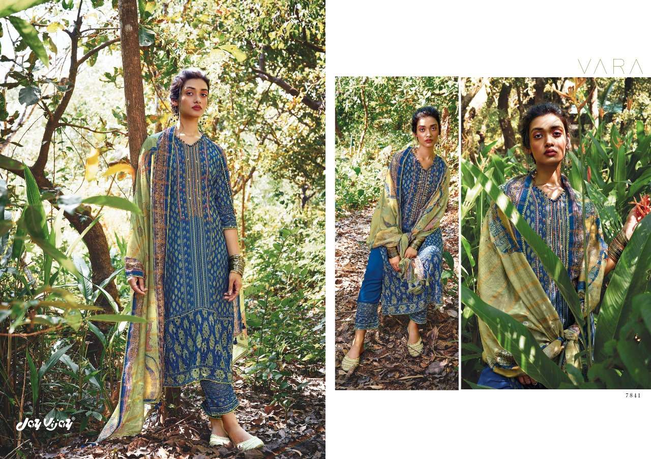 VARA BY JAY VIJAY PRINTS 7841 TO 7848 SERIES BEAUTIFUL SUITS COLORFUL STYLISH FANCY CASUAL WEAR & ETHNIC WEAR PURE SILK DRESSES AT WHOLESALE PRICE