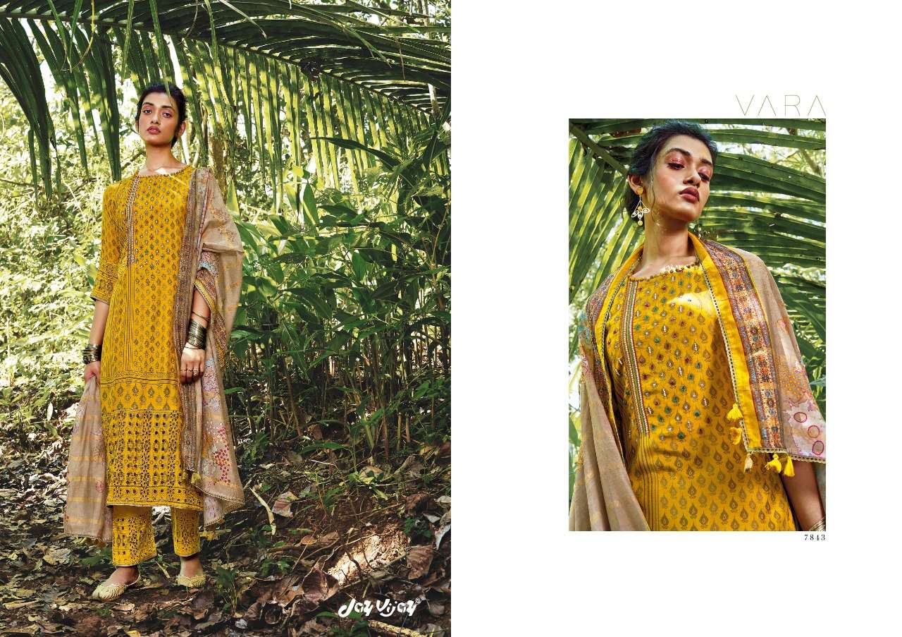 VARA BY JAY VIJAY PRINTS 7841 TO 7848 SERIES BEAUTIFUL SUITS COLORFUL STYLISH FANCY CASUAL WEAR & ETHNIC WEAR PURE SILK DRESSES AT WHOLESALE PRICE