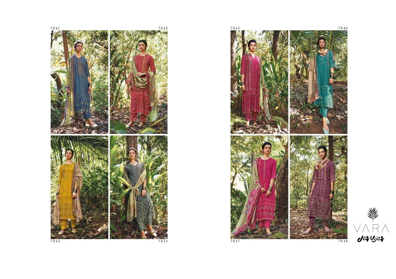 VARA BY JAY VIJAY PRINTS 7841 TO 7848 SERIES BEAUTIFUL SUITS COLORFUL STYLISH FANCY CASUAL WEAR & ETHNIC WEAR PURE SILK DRESSES AT WHOLESALE PRICE