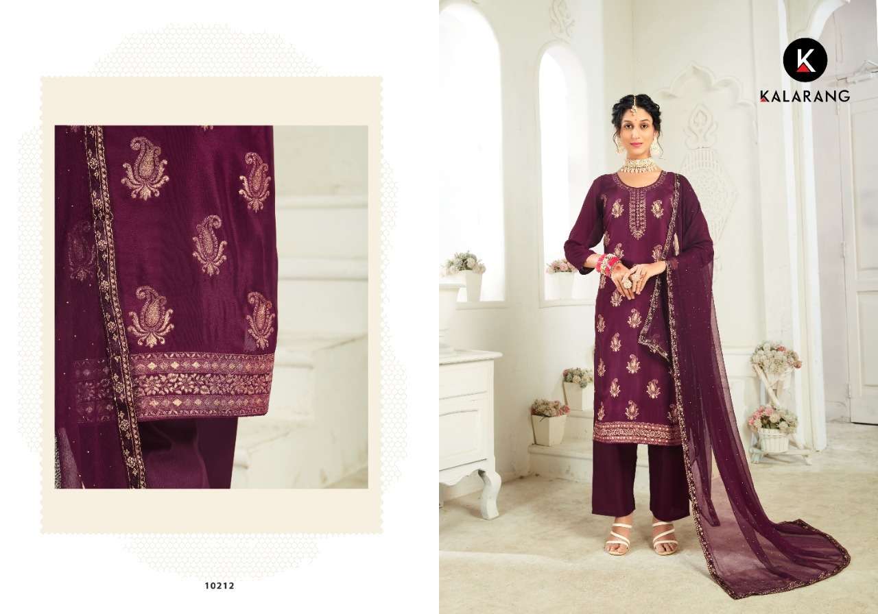 Siddhi By Kalarang 10211 To 10214 Series Designer Suits Beautiful Stylish Fancy Colorful Party Wear & Occasional Wear Pure Crepe Jacquard Dresses At Wholesale Price