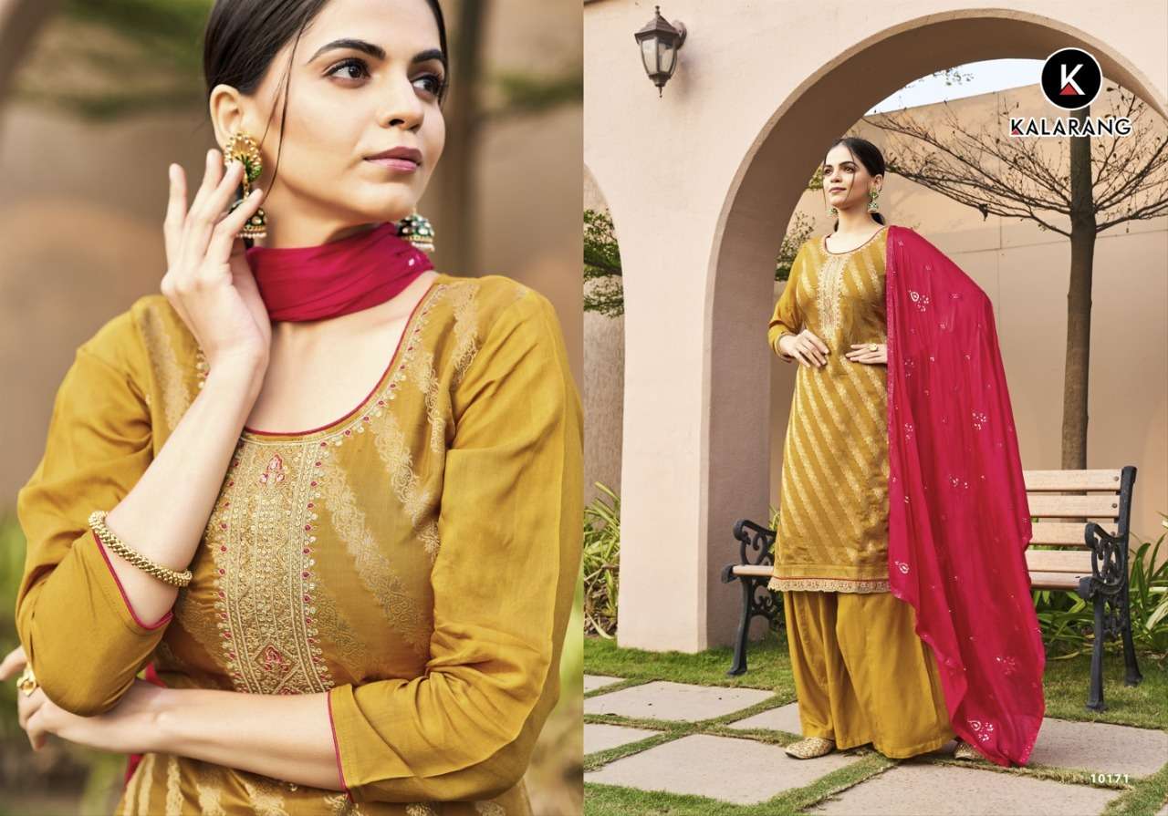 Divyanka By Kalarang 10171 To 10176 Series Indian Suits Beautiful Fancy Colorful Stylish Party Wear & Occasional Wear Pure Muslin Dola Jacquard Dresses At Wholesale Price