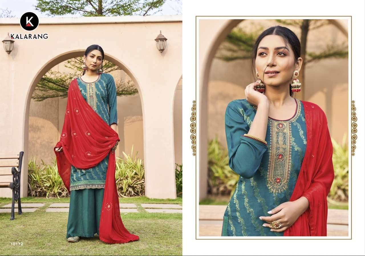 Divyanka By Kalarang 10171 To 10176 Series Indian Suits Beautiful Fancy Colorful Stylish Party Wear & Occasional Wear Pure Muslin Dola Jacquard Dresses At Wholesale Price