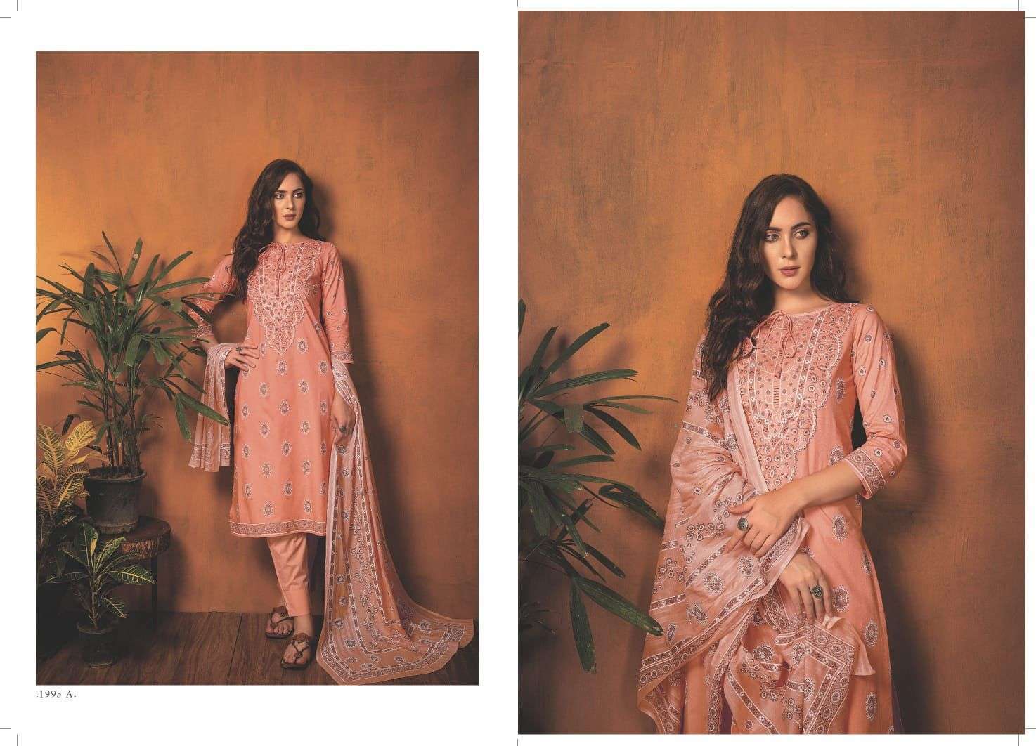 NIYAMAT BY RIVAA 1994-A TO 1997-B SERIES INDIAN SUITS BEAUTIFUL FANCY COLORFUL STYLISH PARTY WEAR & OCCASIONAL WEAR PURE COTTON PRINT DRESSES AT WHOLESALE PRICE