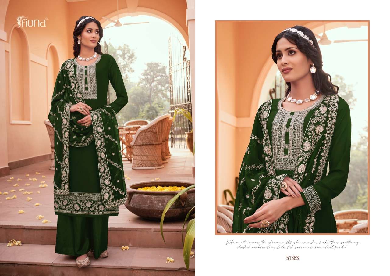 KANAK BY FIONA 51381 TO 51386 SERIES INDIAN SHARARA SUITS BEAUTIFUL FANCY COLORFUL STYLISH PARTY WEAR & OCCASIONAL WEAR GEORGETTE EMBROIDERED DRESSES AT WHOLESALE PRICE