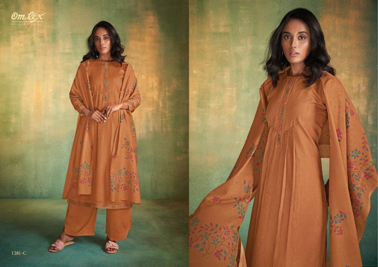 RISHITA BY OM TEX 1281-A TO 1281-D SERIES INDIAN SUITS BEAUTIFUL FANCY COLORFUL STYLISH PARTY WEAR & OCCASIONAL WEAR SATIN DIGITAL PRINT DRESSES AT WHOLESALE PRICE