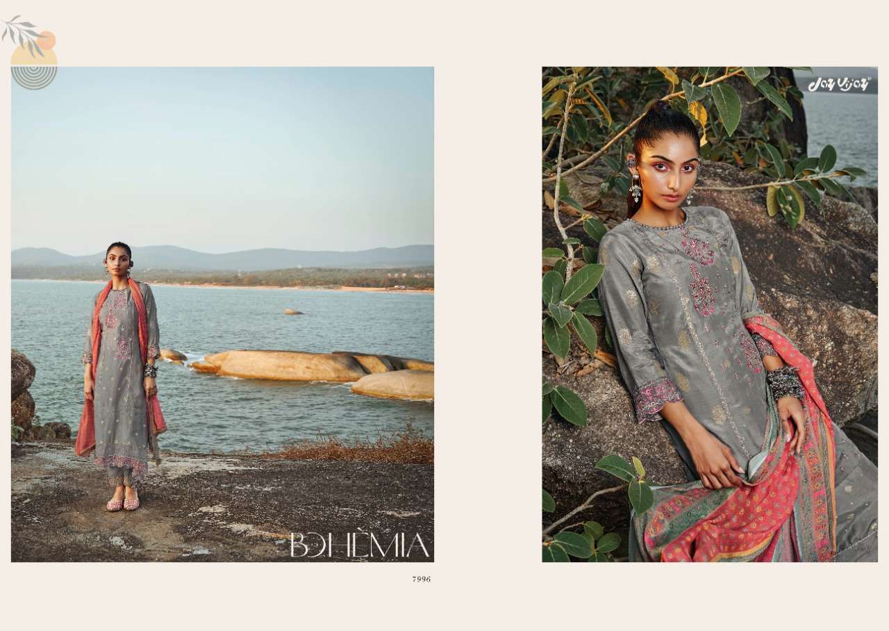 BOHEMIA BY JAY VIJAY PRINTS 7991 TO 7998 SERIES INDIAN SUITS BEAUTIFUL FANCY COLORFUL STYLISH PARTY WEAR & OCCASIONAL WEAR PURE SILK JACQUARD DRESSES AT WHOLESALE PRICE