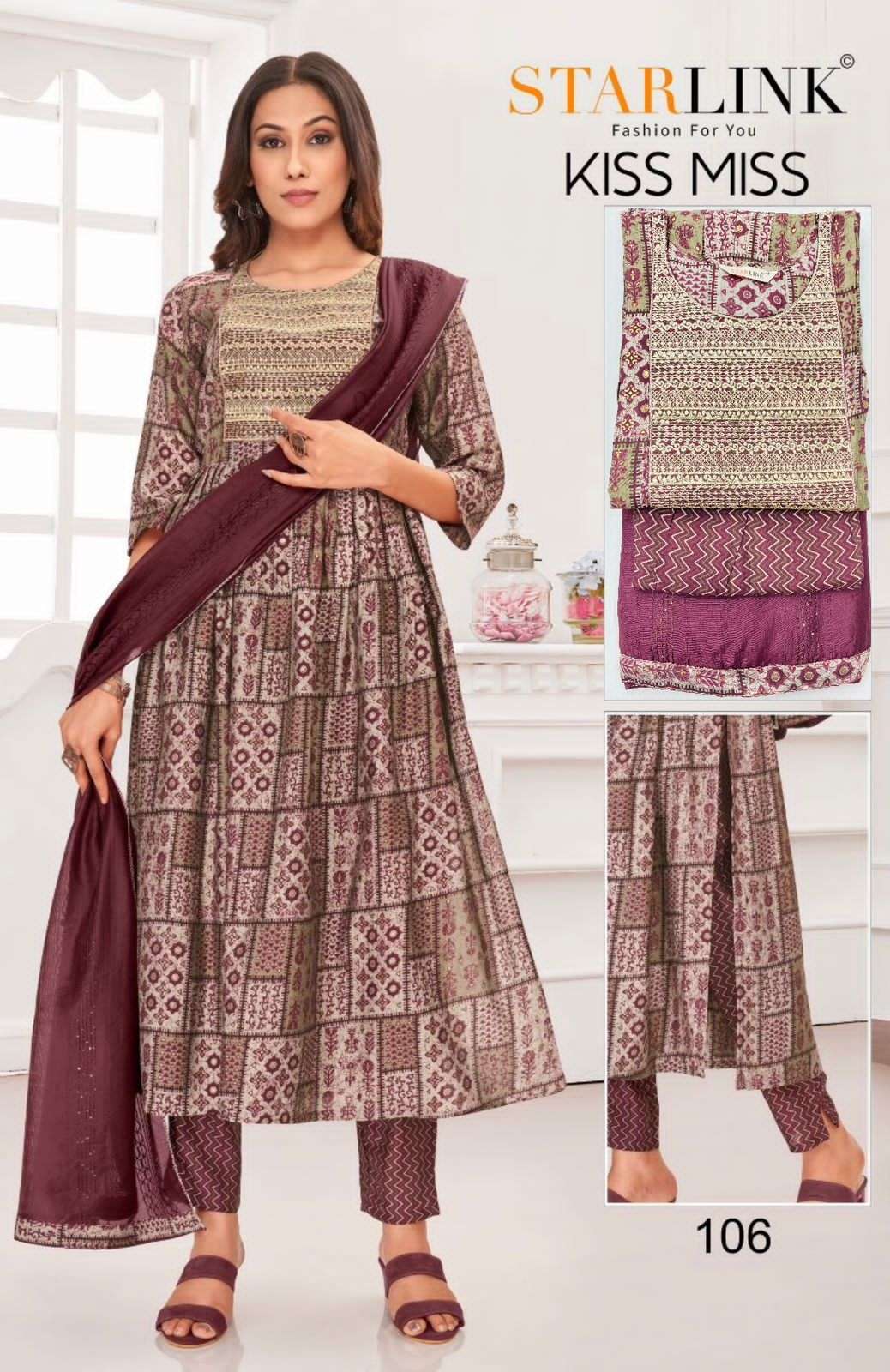 KISS MISS BY STARLINK 101 TO 116 SERIES FESTIVE SUITS BEAUTIFUL FANCY COLORFUL STYLISH PARTY WEAR & OCCASIONAL WEAR CHANDERI EMBROIDERED DRESSES AT WHOLESALE PRICE