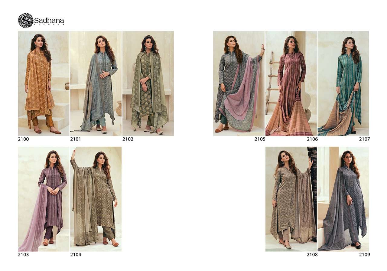 TAVAQQO BY SADHANA FASHION 2100 TO 2109 SERIES BEAUTIFUL STYLISH SUITS FANCY COLORFUL CASUAL WEAR & ETHNIC WEAR & READY TO WEAR PURE JAM SILK PRINT WITH EMBROIDERED DRESSES AT WHOLESALE PRICE