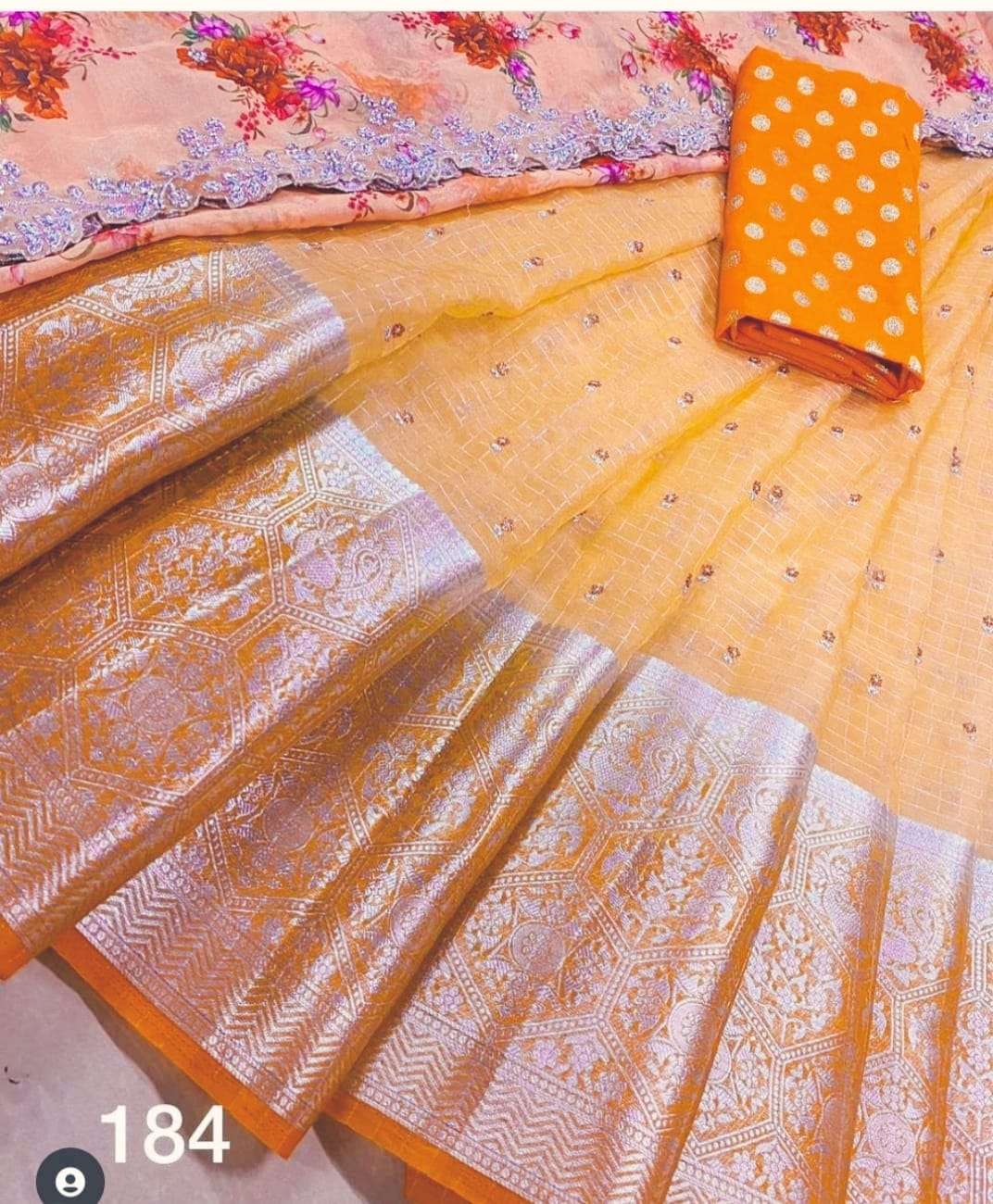 184 BY FASHID WHOLESALE PVR INDIAN TRADITIONAL BEAUTIFUL STYLISH DESIGNER BANARASI SILK JACQUARD EMBROIDERED PARTY WEAR ORGANZA SILK LEHENGAS AT WHOLESALE PRICE