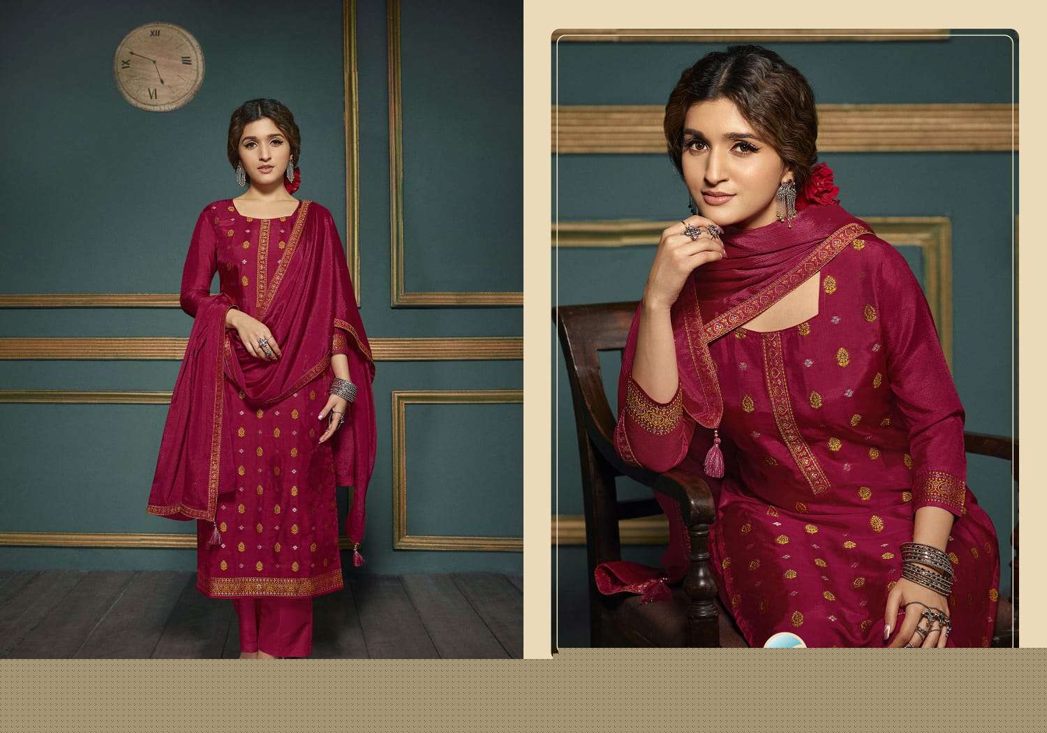 Tumbaa Vani By Vinay Fashion 40921 To 40928 Series Beautiful Suits Colorful Stylish Fancy Casual Wear & Ethnic Wear Dola Jacquard Embroidered Dresses At Wholesale Price