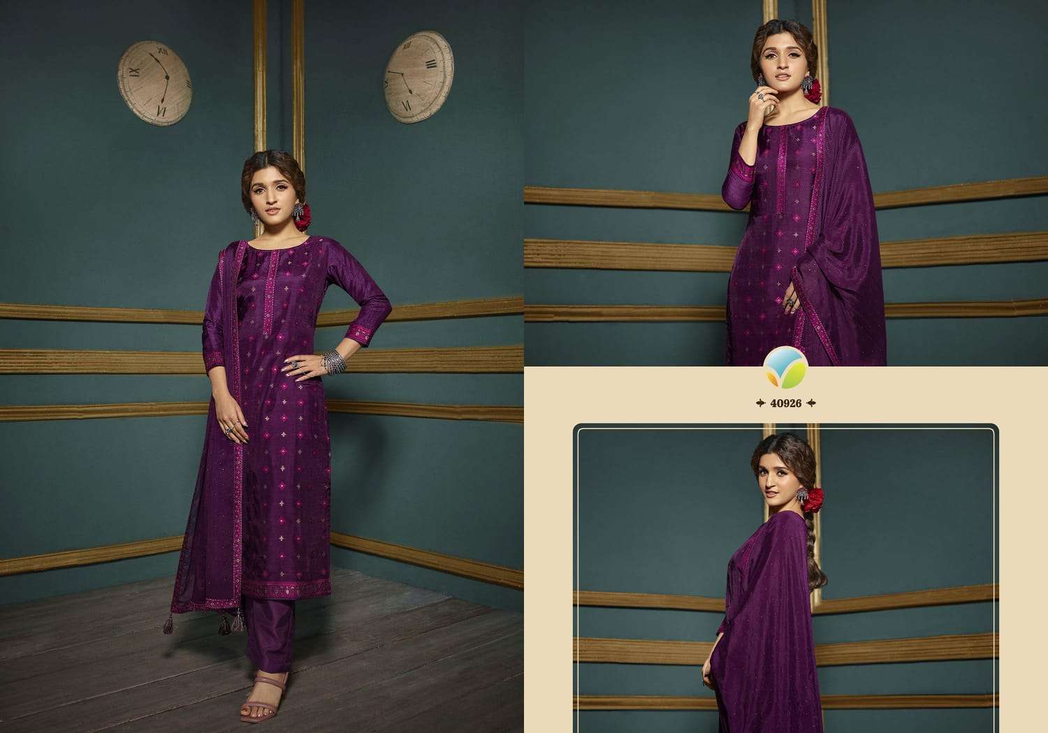 Tumbaa Vani By Vinay Fashion 40921 To 40928 Series Beautiful Suits Colorful Stylish Fancy Casual Wear & Ethnic Wear Dola Jacquard Embroidered Dresses At Wholesale Price