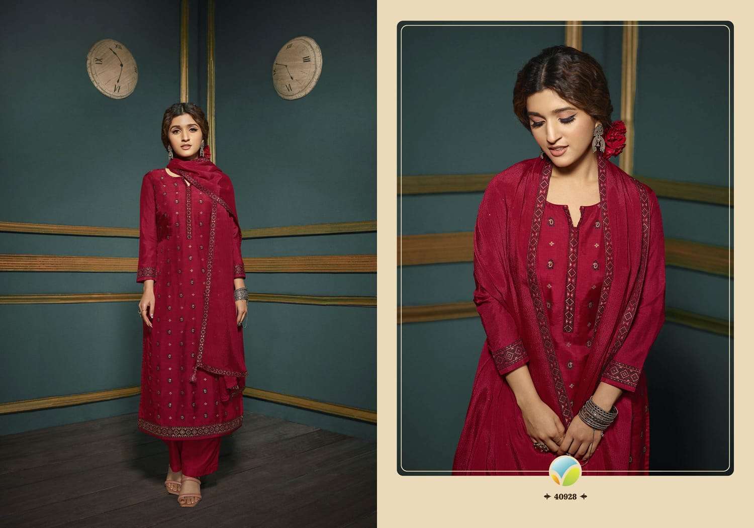 Tumbaa Vani By Vinay Fashion 40921 To 40928 Series Beautiful Suits Colorful Stylish Fancy Casual Wear & Ethnic Wear Dola Jacquard Embroidered Dresses At Wholesale Price