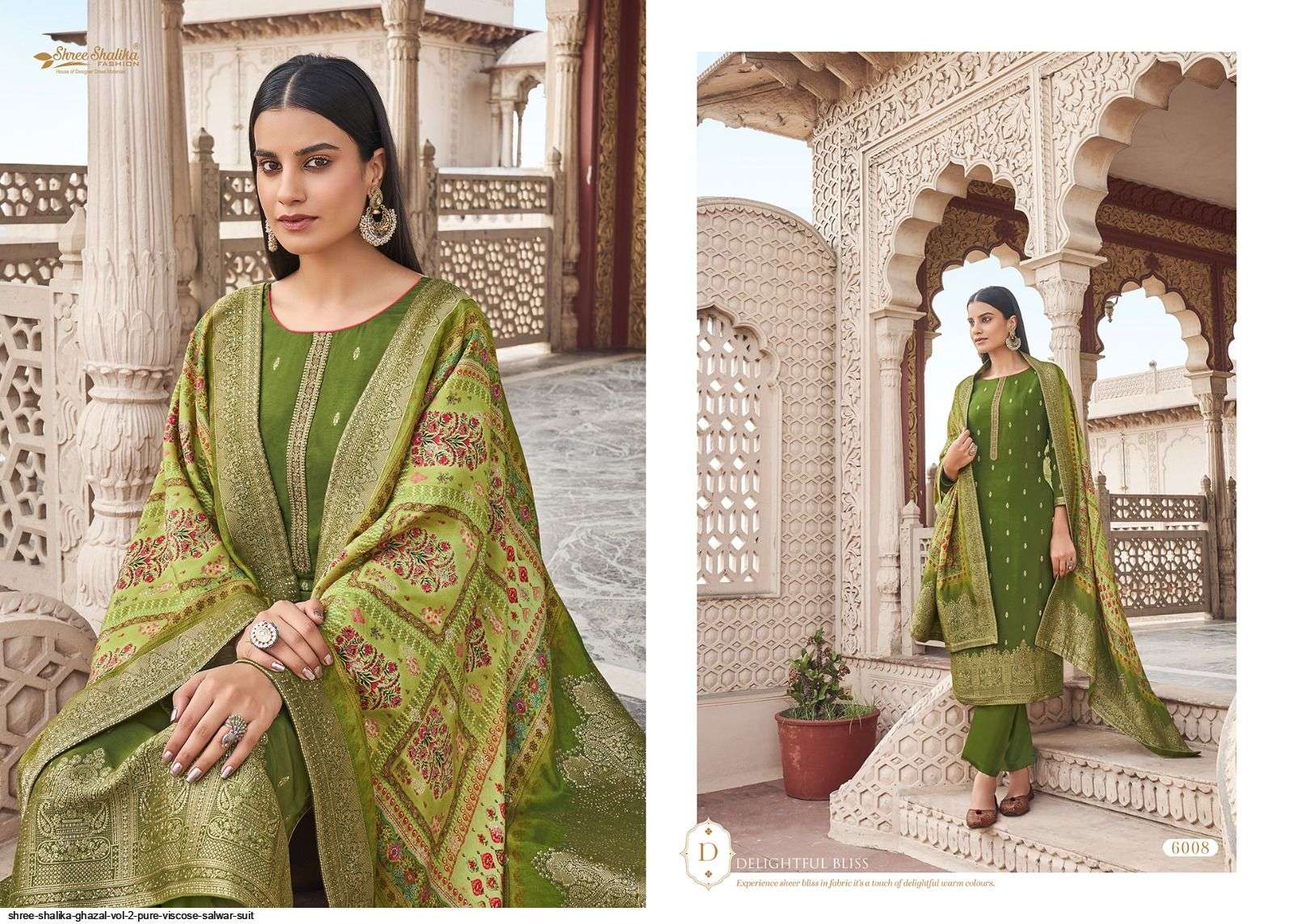GHAZAL VOL-2 BY SHREE SHALIKA FASHION 6001 TO 6008 SERIES BEAUTIFUL SUITS COLORFUL STYLISH FANCY CASUAL WEAR & ETHNIC WEAR VISCOSE DOLA JACQUARD DRESSES AT WHOLESALE PRICE