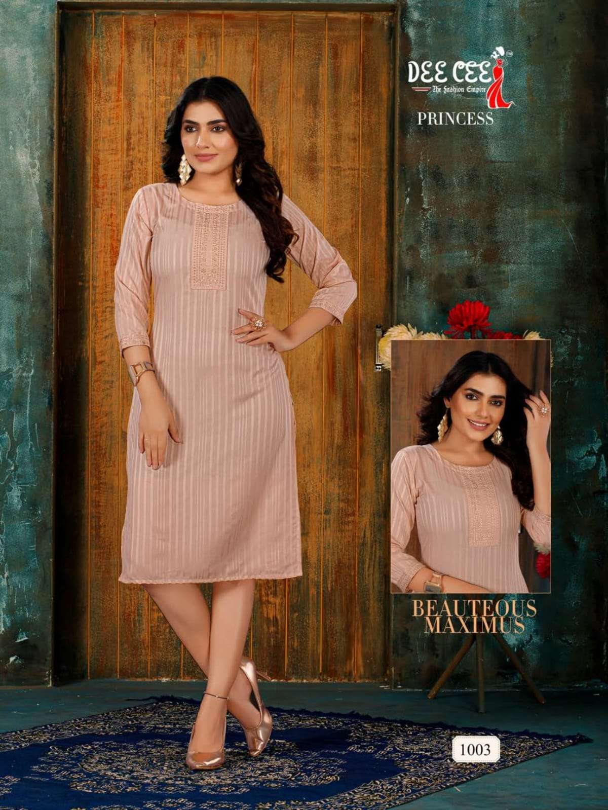 PRINCESS BY DEE CEE 1001 TO 1006 SERIES DESIGNER STYLISH FANCY COLORFUL BEAUTIFUL PARTY WEAR & ETHNIC WEAR COLLECTION HEAVY DOBBY KURTIS AT WHOLESALE PRICE