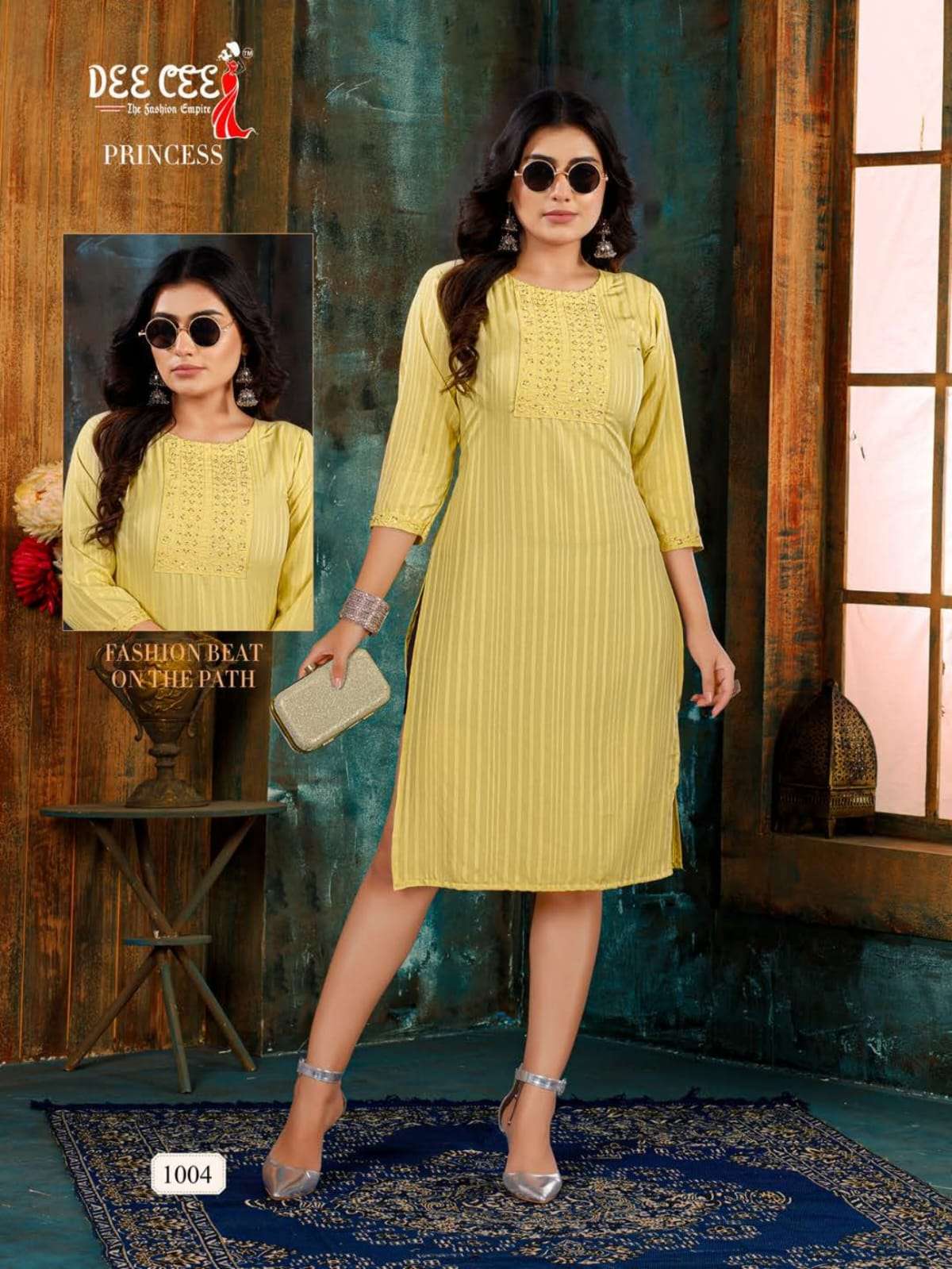 PRINCESS BY DEE CEE 1001 TO 1006 SERIES DESIGNER STYLISH FANCY COLORFUL BEAUTIFUL PARTY WEAR & ETHNIC WEAR COLLECTION HEAVY DOBBY KURTIS AT WHOLESALE PRICE