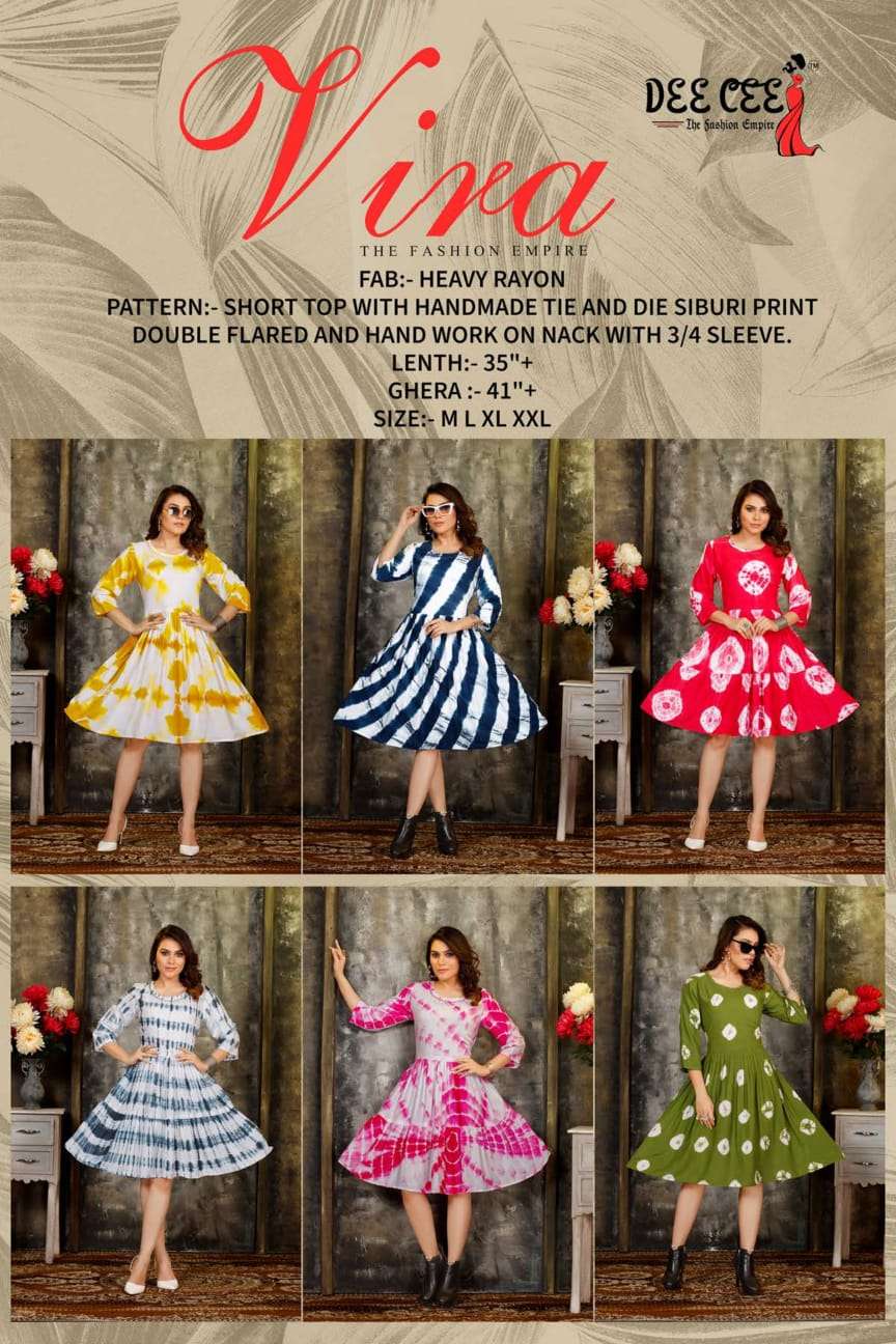 VIRA BY DEE CEE 1001 TO 1006 SERIES DESIGNER STYLISH FANCY COLORFUL BEAUTIFUL PARTY WEAR & ETHNIC WEAR COLLECTION HEAVY RAYON KURTIS AT WHOLESALE PRICE