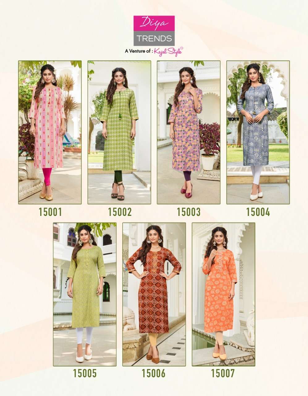 Gardencity Vol-15 By Diya Trends 15001 To 15014 Series Beautiful Stylish Fancy Colorful Casual Wear & Ethnic Wear Rayon Foil Kurtis At Wholesale Price