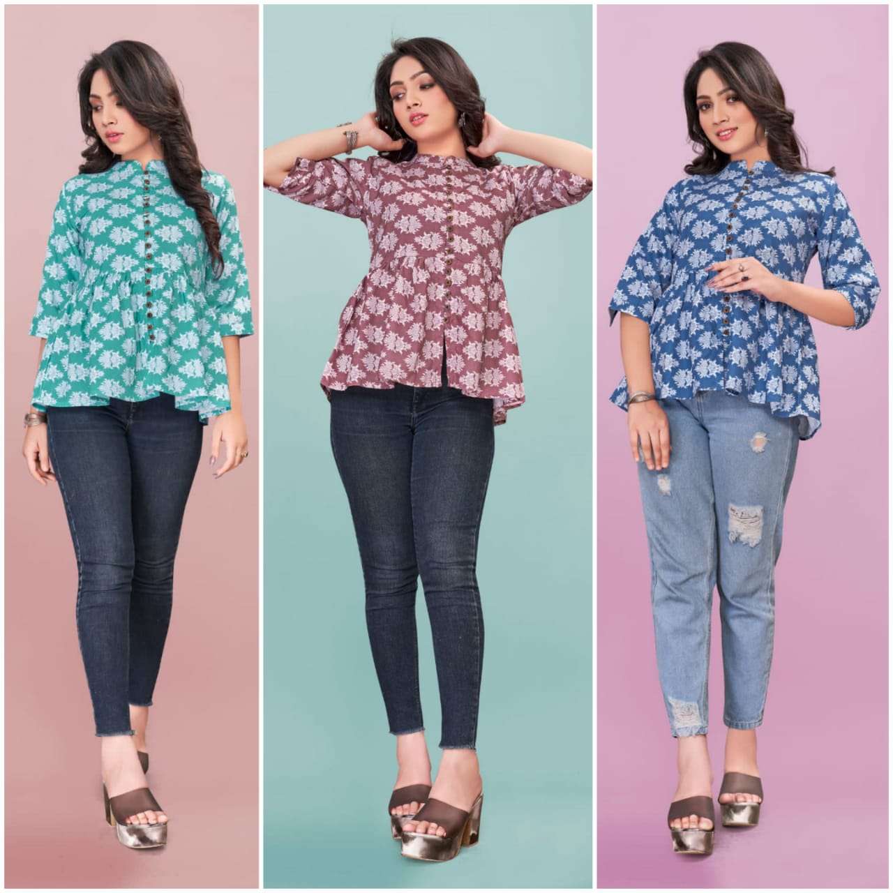TUNIC TOP VOL-4 BY FF 01 TO 03 SERIES DESIGNER STYLISH FANCY COLORFUL BEAUTIFUL PARTY WEAR & ETHNIC WEAR COLLECTION SLUB COTTON TOPS AT WHOLESALE PRICE