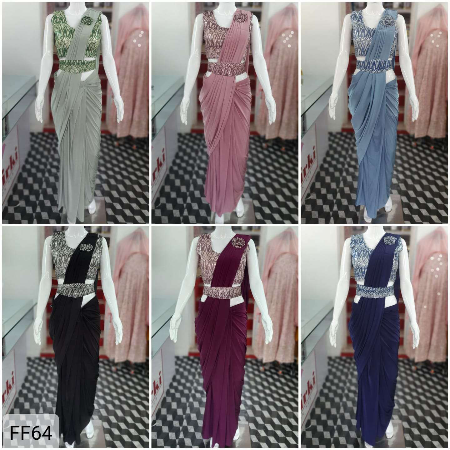 FF VOL-64 BY FF 01 TO 06 SERIES INDIAN TRADITIONAL BEAUTIFUL STYLISH DESIGNER BANARASI SILK JACQUARD EMBROIDERED PARTY WEAR LYCRA SAREES AT WHOLESALE PRICE