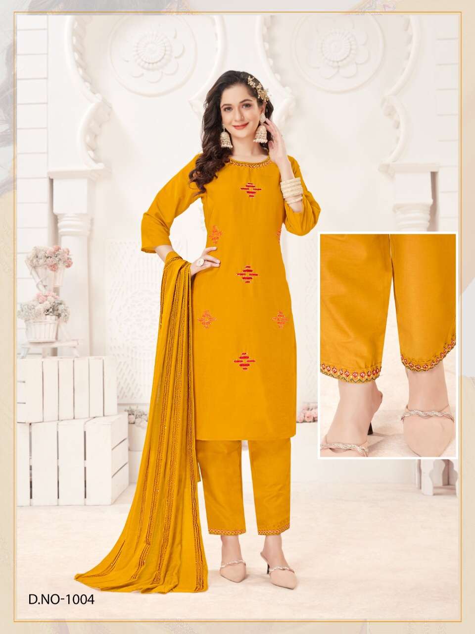 PANGHAT BY SELESTA 1001 TO 1006 SERIES SUITS BEAUTIFUL FANCY COLORFUL STYLISH PARTY WEAR & OCCASIONAL WEAR CHINNON SILK DRESSES AT WHOLESALE PRICE