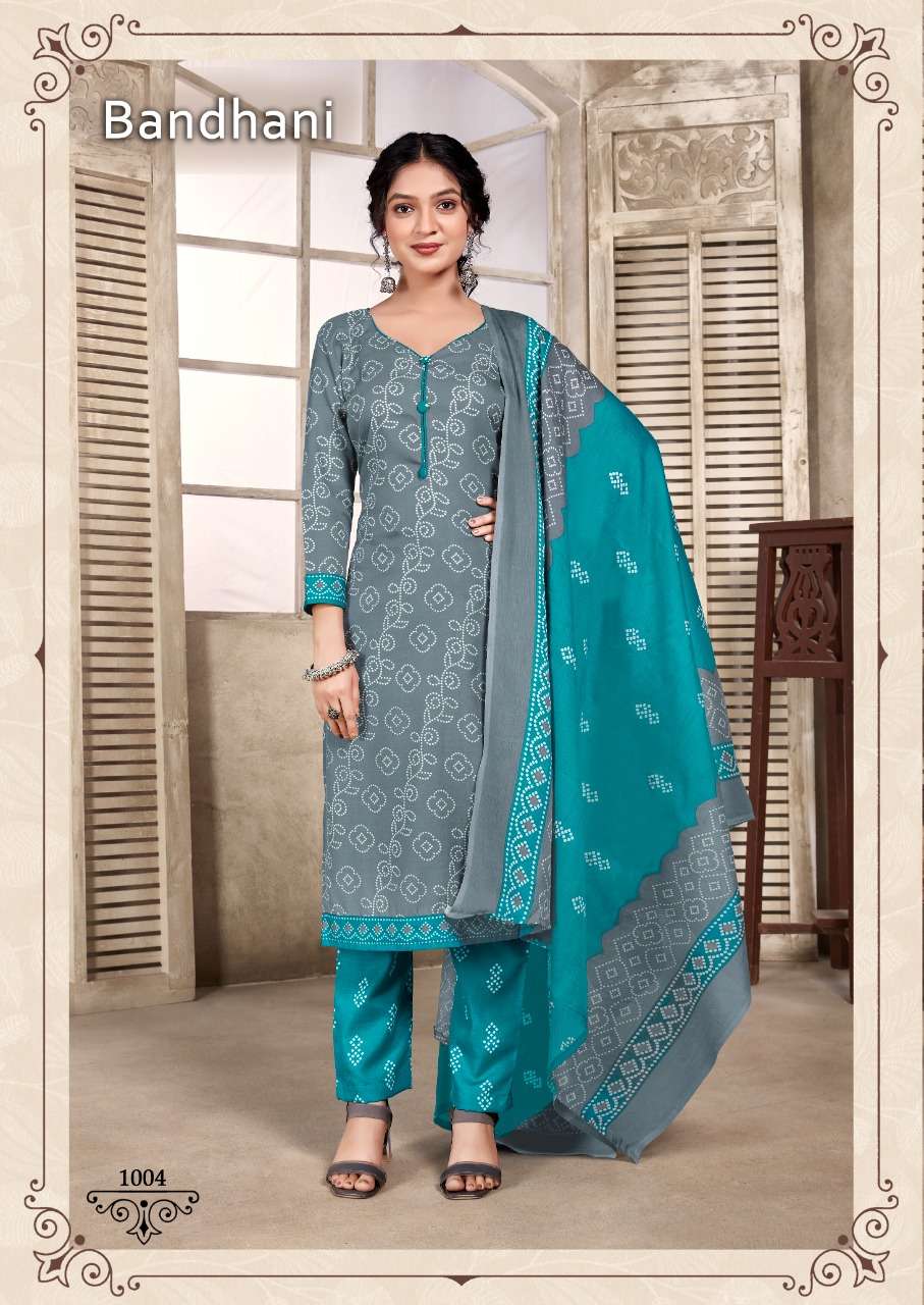 BANDHANI BY SKT SUITS 1001 TO 1012 SERIES BEAUTIFUL FESTIVE SUITS COLORFUL STYLISH FANCY CASUAL WEAR & ETHNIC WEAR SOFT COTTON PRINT DRESSES AT WHOLESALE PRICE