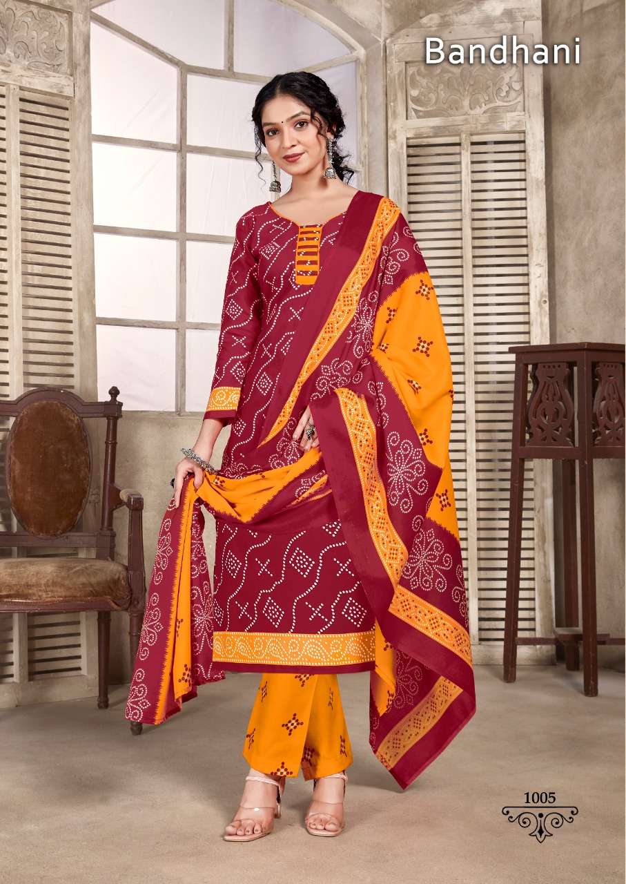 BANDHANI BY SKT SUITS 1001 TO 1012 SERIES BEAUTIFUL FESTIVE SUITS COLORFUL STYLISH FANCY CASUAL WEAR & ETHNIC WEAR SOFT COTTON PRINT DRESSES AT WHOLESALE PRICE