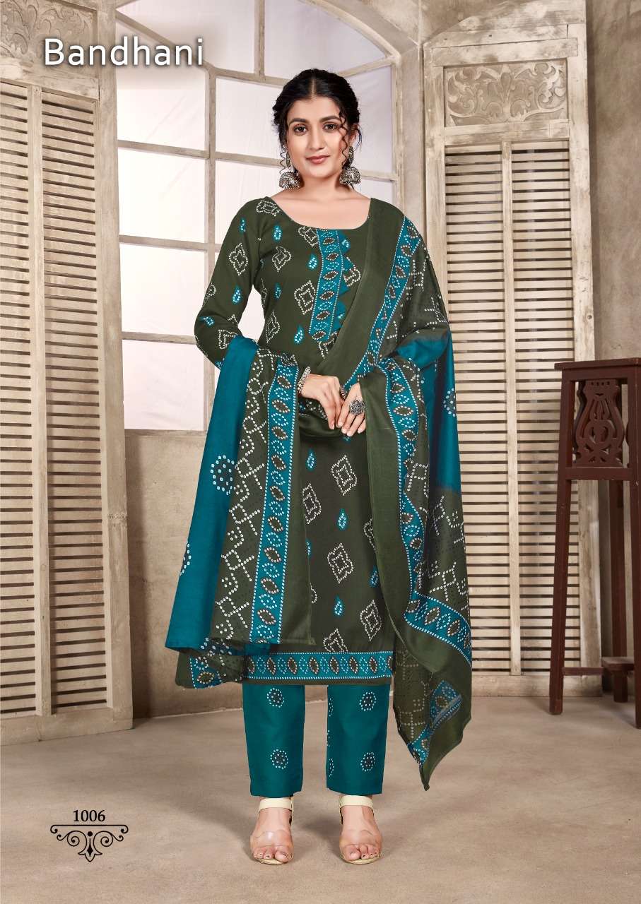 BANDHANI BY SKT SUITS 1001 TO 1012 SERIES BEAUTIFUL FESTIVE SUITS COLORFUL STYLISH FANCY CASUAL WEAR & ETHNIC WEAR SOFT COTTON PRINT DRESSES AT WHOLESALE PRICE