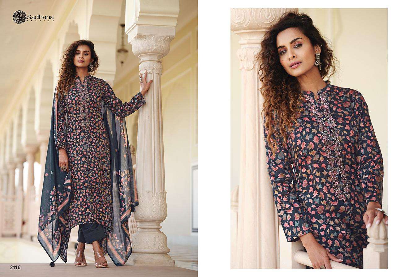CRYSTAL BY SADHANA FASHION 2110 TO 2117 SERIES INDIAN SUITS BEAUTIFUL FANCY COLORFUL STYLISH PARTY WEAR & OCCASIONAL WEAR PURE JAM SILK DIGITAL PRINT DRESSES AT WHOLESALE PRICE
