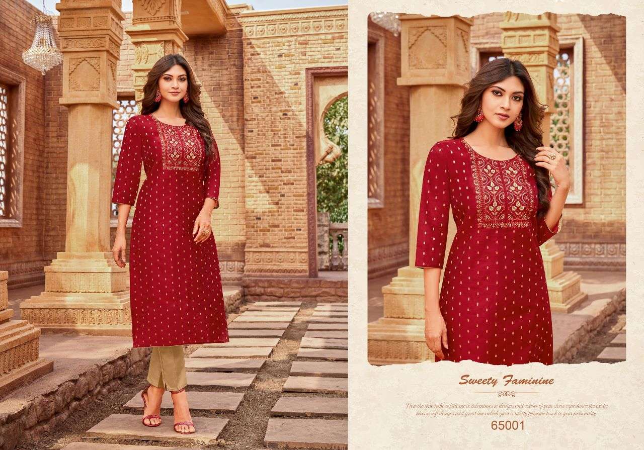 AMORY VOL-8 BY ARTIO 65001 TO 65010 SERIES DESIGNER STYLISH FANCY COLORFUL BEAUTIFUL PARTY WEAR & ETHNIC WEAR COLLECTION SILK EMBROIDERY KURTIS AT WHOLESALE PRICE